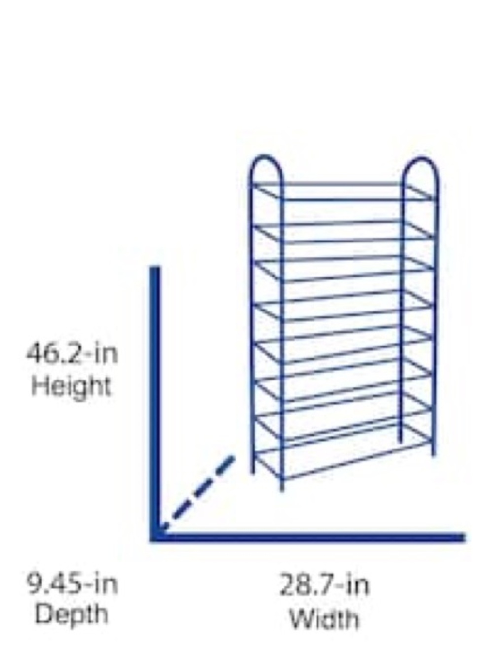 Style Selections 46.2-in H 10 Tier Black Gray Metal Shoe rack Home Storage - Picture 4 of 6